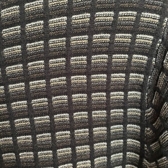 VTG Geoffrey Beene Mens Sweater MED Brown Geometric Grandpa Professor Cosby EUC - Picture 8 of 8